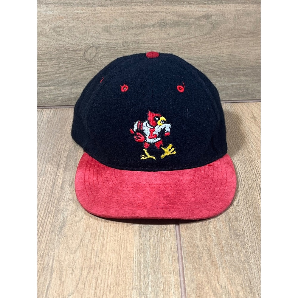 Louisville Cardinals Hat Otto Cap Vintage‎ Snapback Black Red Mascot